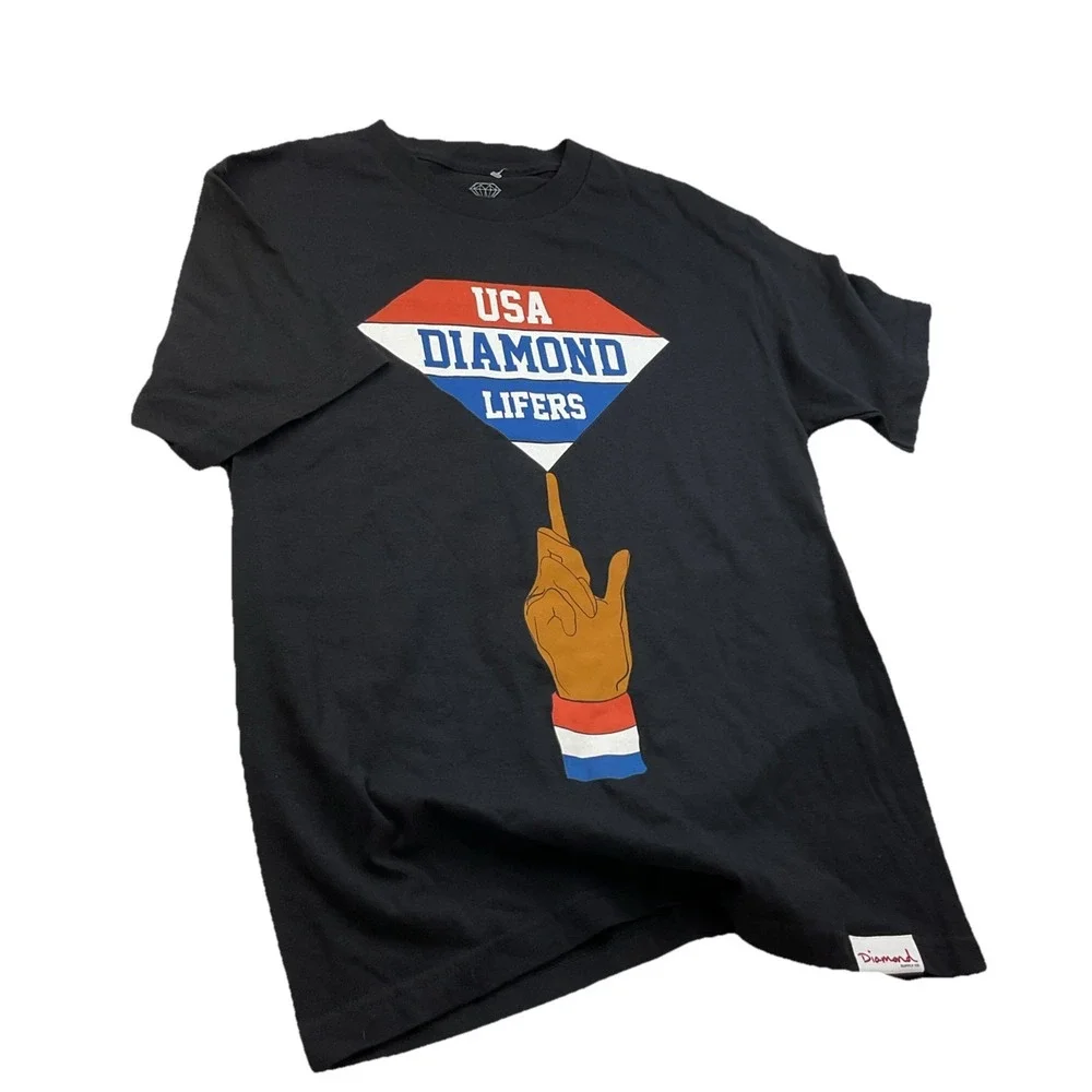 Diamond Supply‎ T-Shirt Men Sz M USA Diamond Lifers Harlem Globe Trotters Tee - Picture 8 of 8